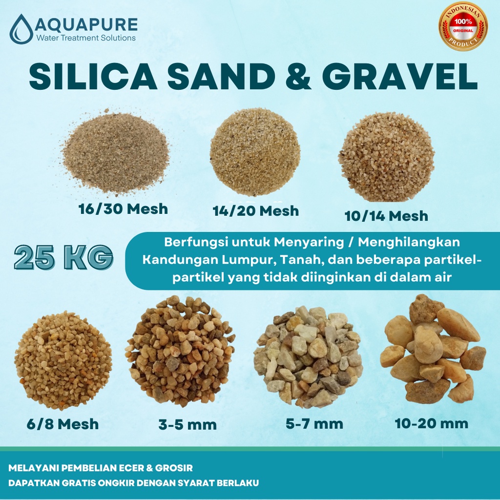 Jual Pasir Silika Gravel Sand Bangka Murni Bersih Media Filter Air