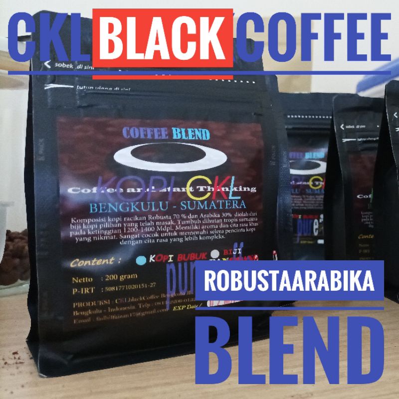 Jual Kopi Bubuk Blend Kopi Robusta Arabika Bengkulu CKL Coffee