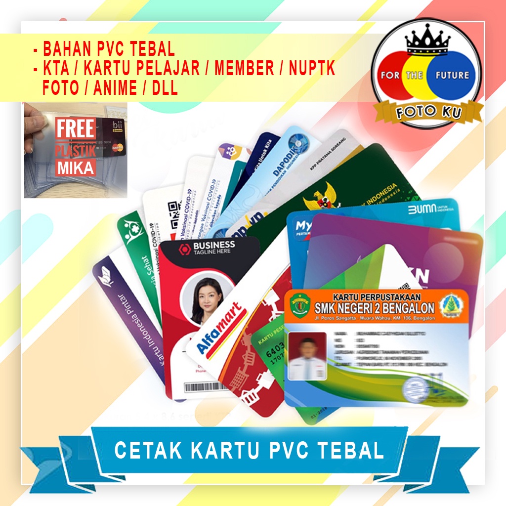 Jual ID CARD PVC TEBAL Size 86x54 Mm Tebal 0 80 Free Plastik Mika