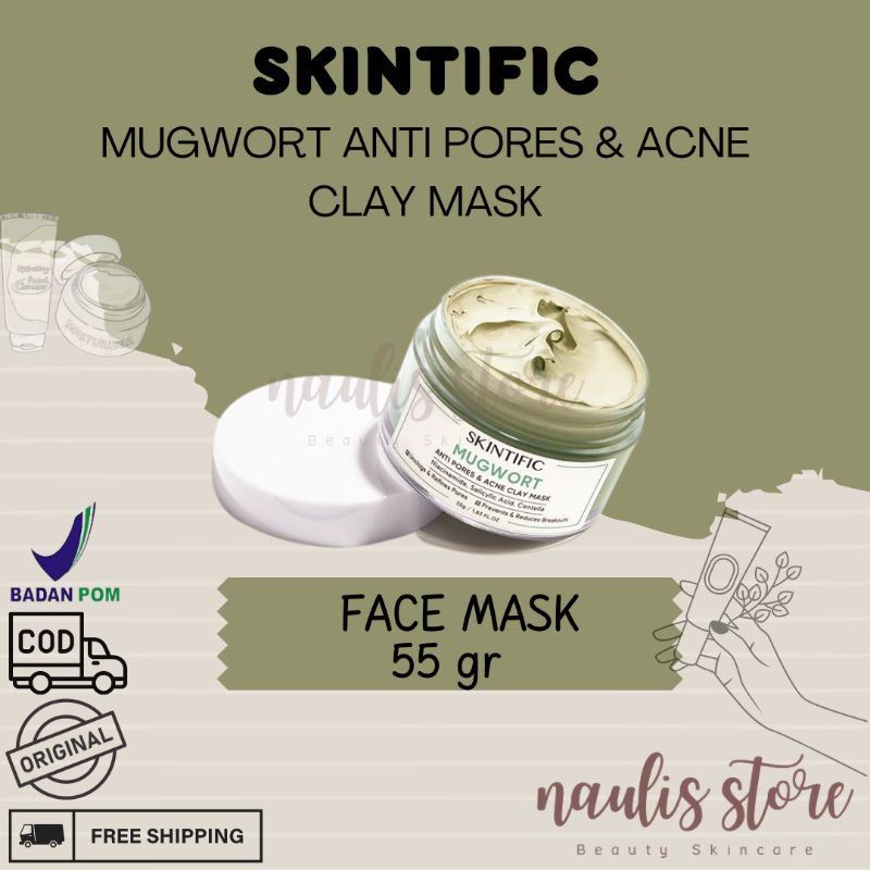 Jual SKINTIFIC MUGWORT ANTI PORES ACNE CLAY MASK 55gr Shopee