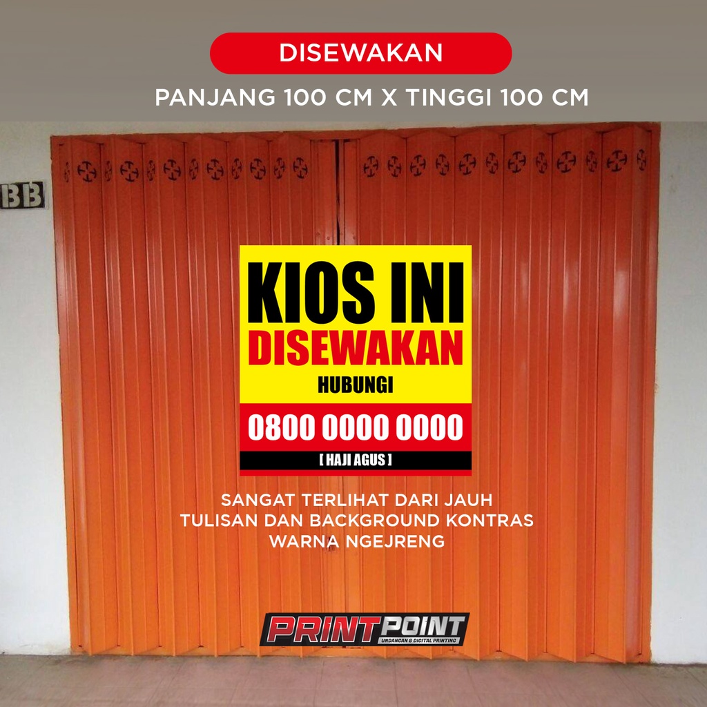 Jual SPANDUK BANNER KIOS RUKO INI DISEWAKAN DIKONTRAKAN BESAR JELAS