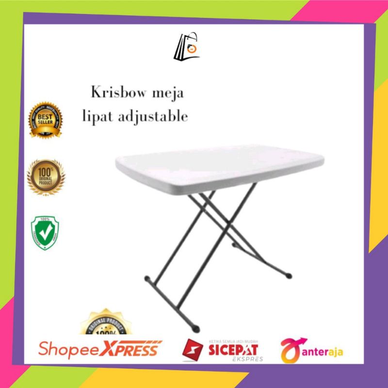 Jual ACE Krisbow Meja Taman Lipat Adjustable Meja Lipat Meja Serbaguna