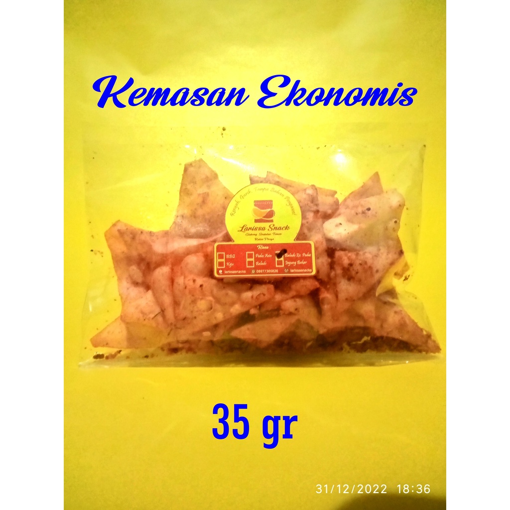 Jual Larissa Snacks Keripik Pangsit Beraneka Rasa Kemasan Ekonomis 35gr