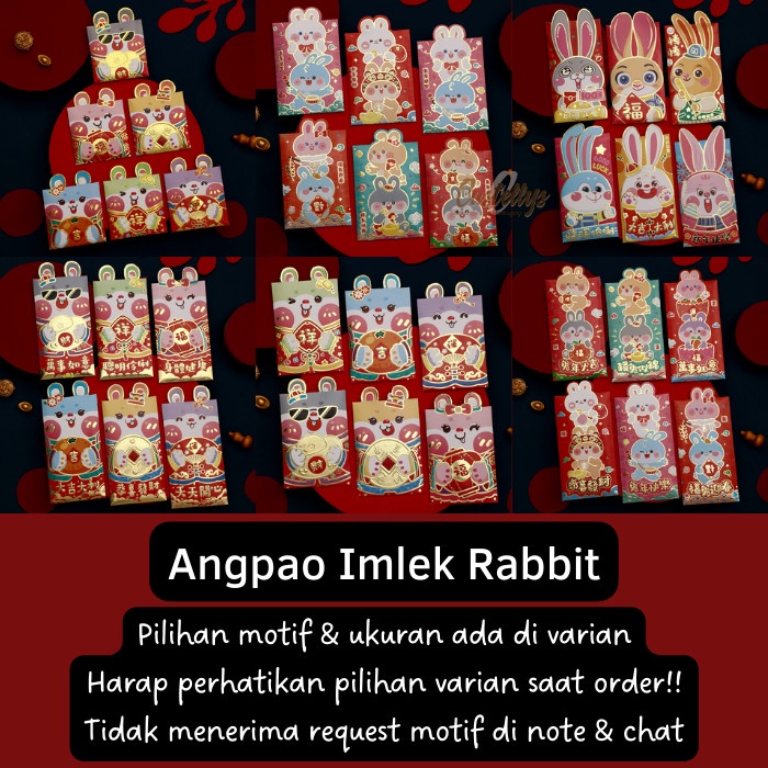 Jual Angpao Imlek Rabbit Kelinci Angpau Hong Pao Amplop Merah Sincia