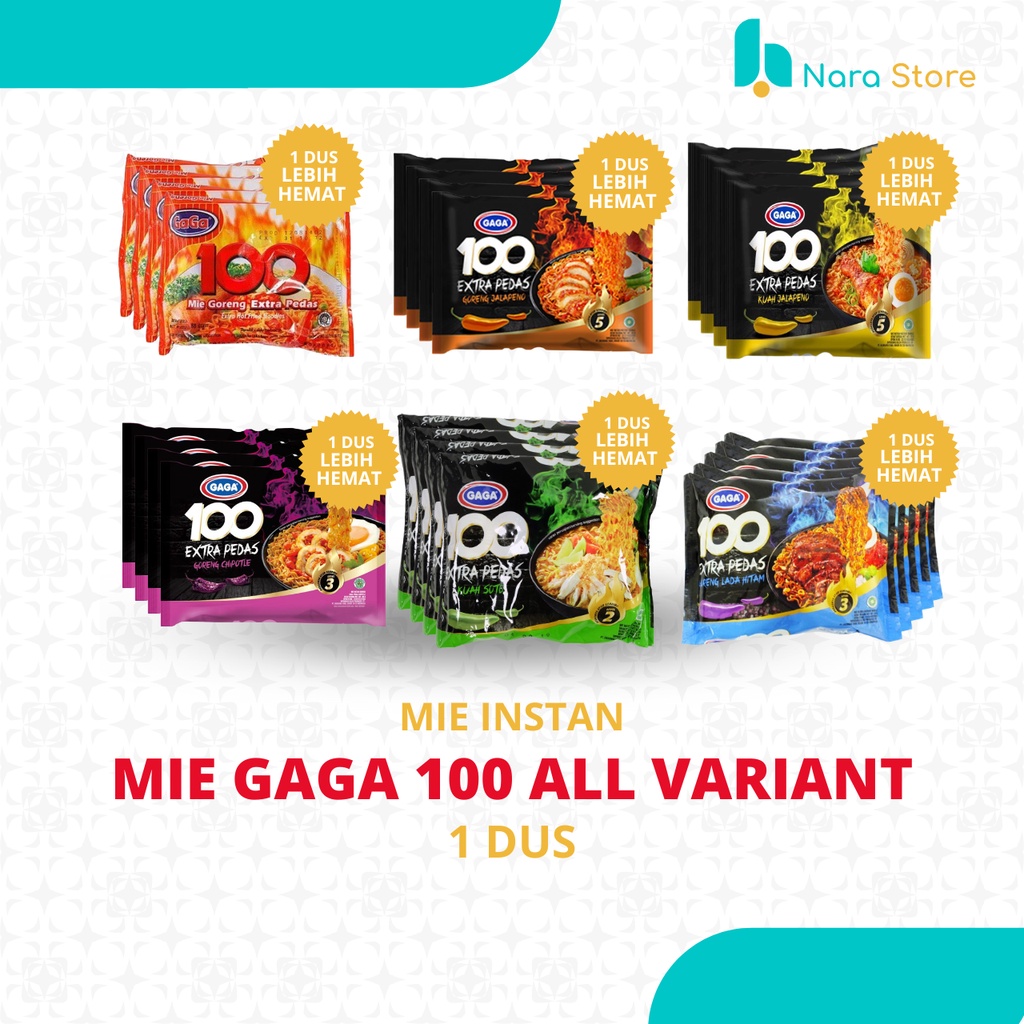 Jual MIE GAGA 100 GORENG 1 KARTON EXTRA PEDAS GORENG JALAPENO EXTRA