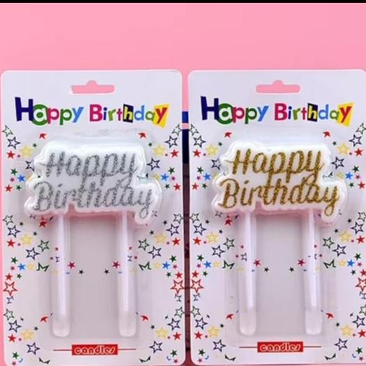 Jual Lilin Ulang Tahun Candle Lilin Happy Birthday Gold Silver Glitter