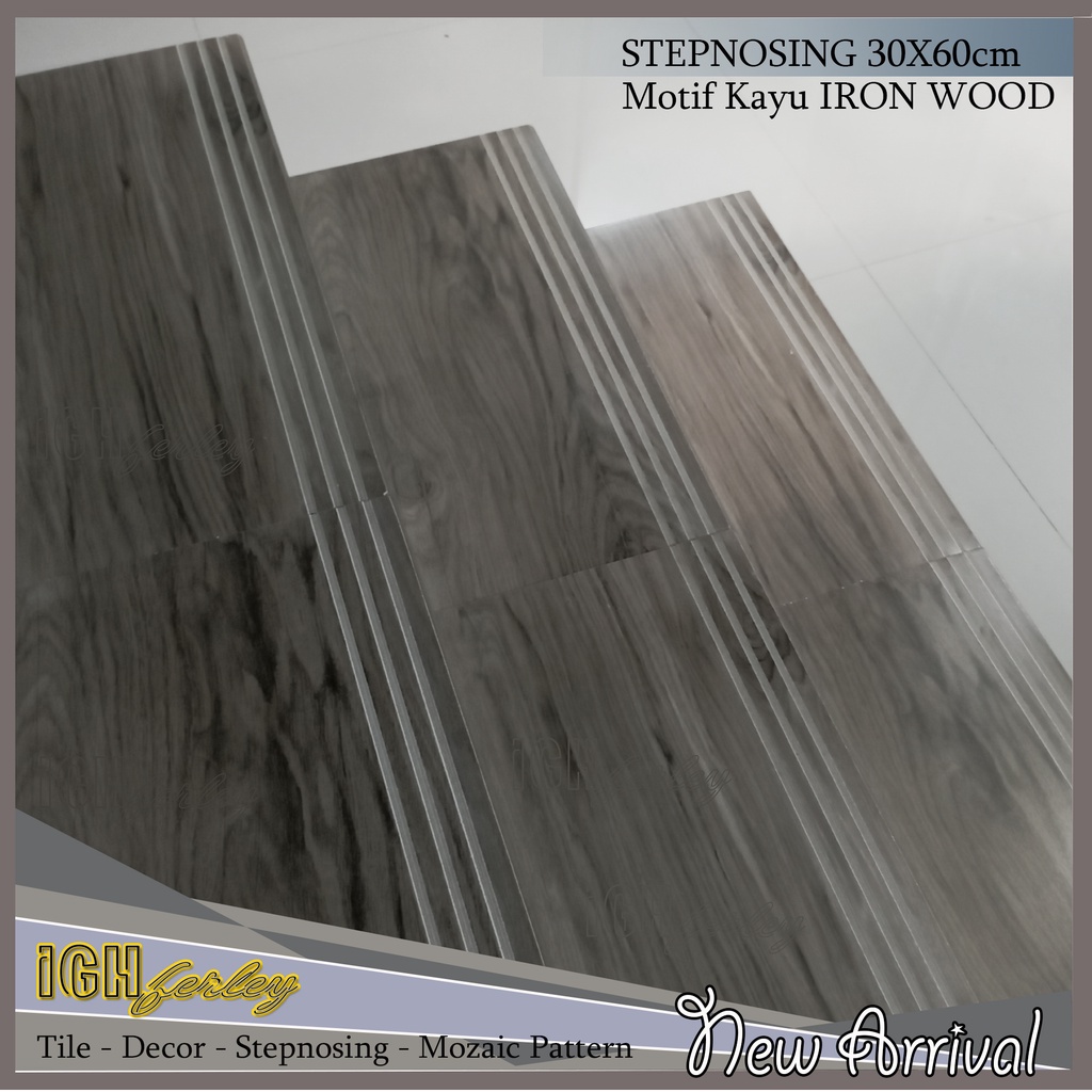 Jual Stepnosing Granit Motif Kayu 30x60 Cm Pijakan Tangga Keren Mantap