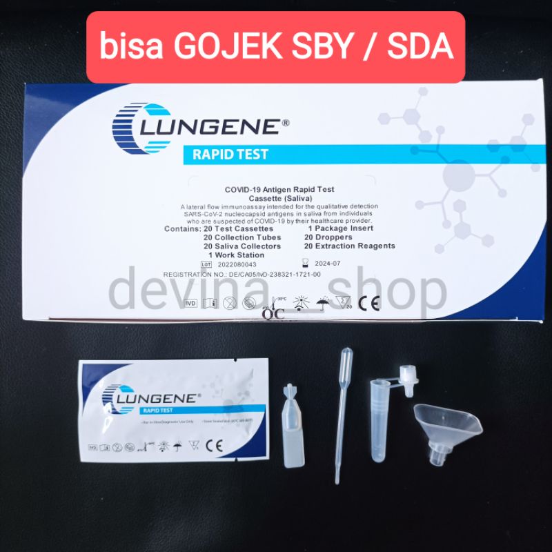 Jual Antigen Lungene Saliva Air Liur Ludah Rapid Test Clungene