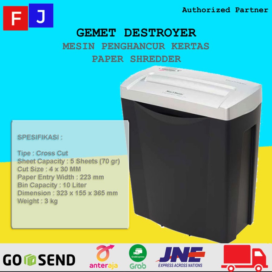 Jual Mesin Penghancur Kertas GEMET Destroyer ORIGINAL GARANSI RESMI