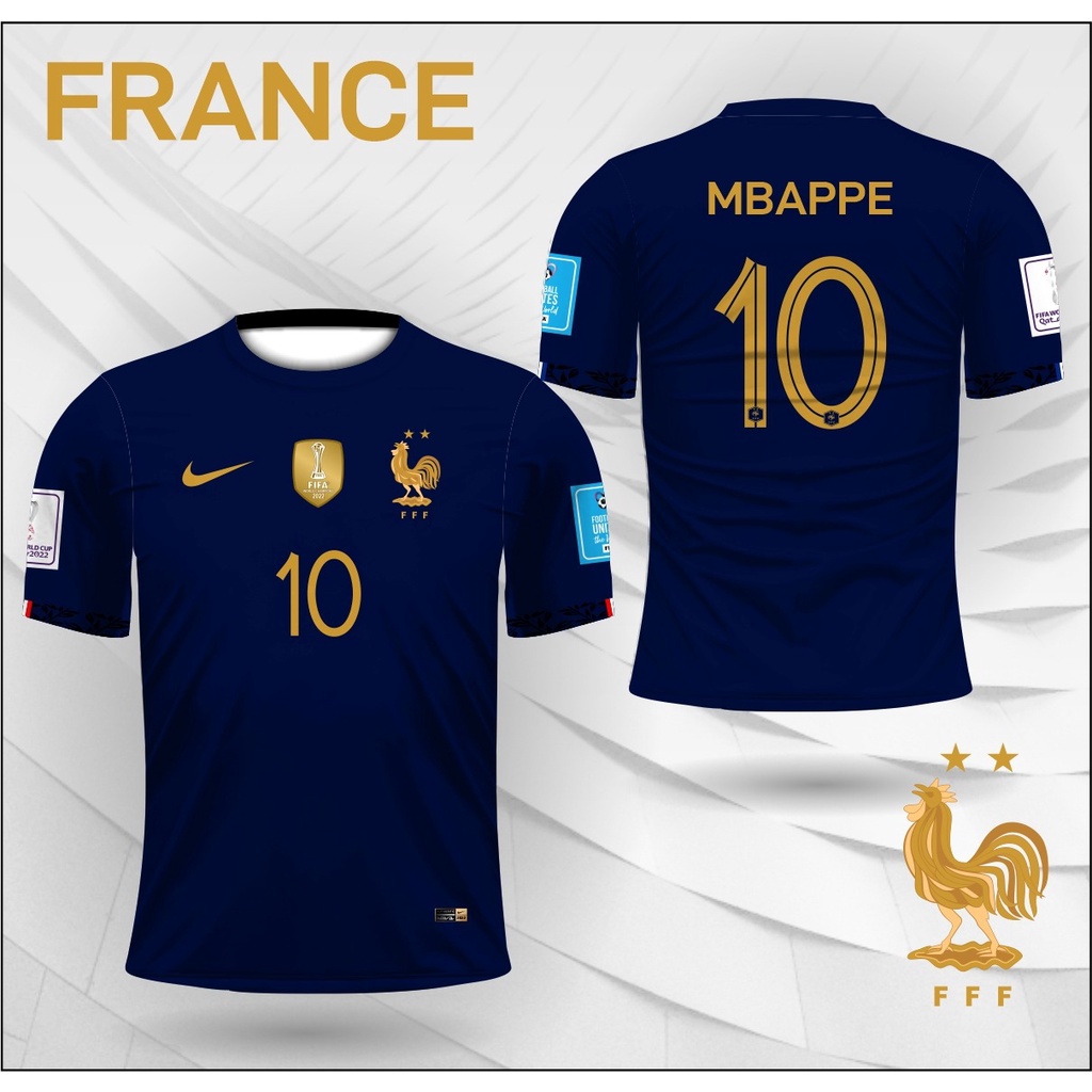 Jual Jersey Perancis Final Piala Dunia 2022 Kaos Baju Mbappe Shopee