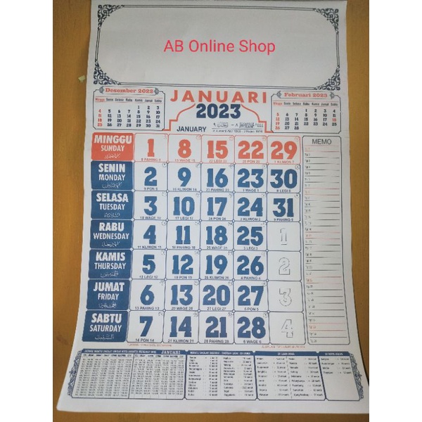 Jual Kalender Shopee Indonesia