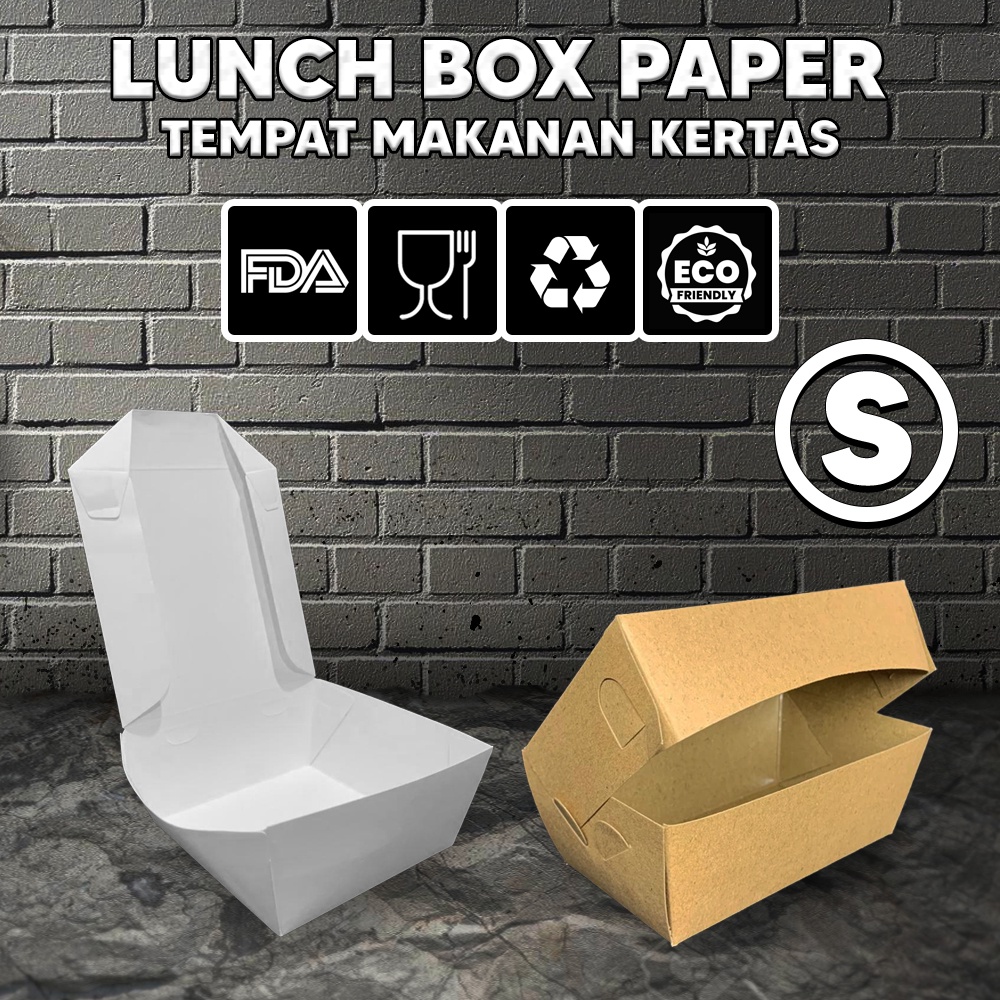 Jual Kotak Makan Kertas Paper Lunch Putih Kemasan Makanan Kraft