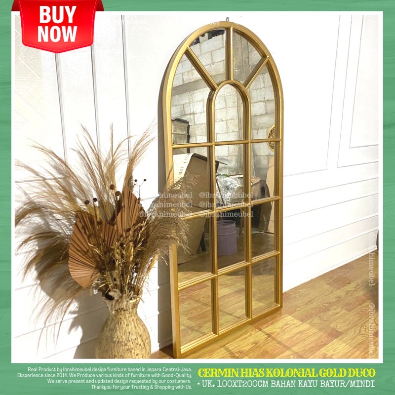 Jual Cermin Pigura Kolonial Besar Gold Duco 100xT200cm Shopee Indonesia