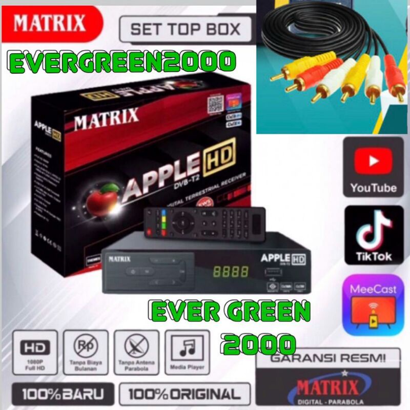 Jual SET TOP BOX STB MATRIX APPLE DVB T2 Receiver Alat Penerima