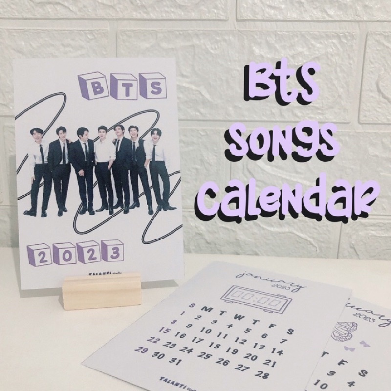 Jual BTS Songs Desk Calendar 2023 Kalender Meja Kpop Aesthetic