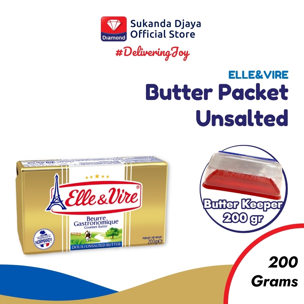 Jual Elle Vire Butter Packet Unsalted 200gr Free EV Butter Keeper