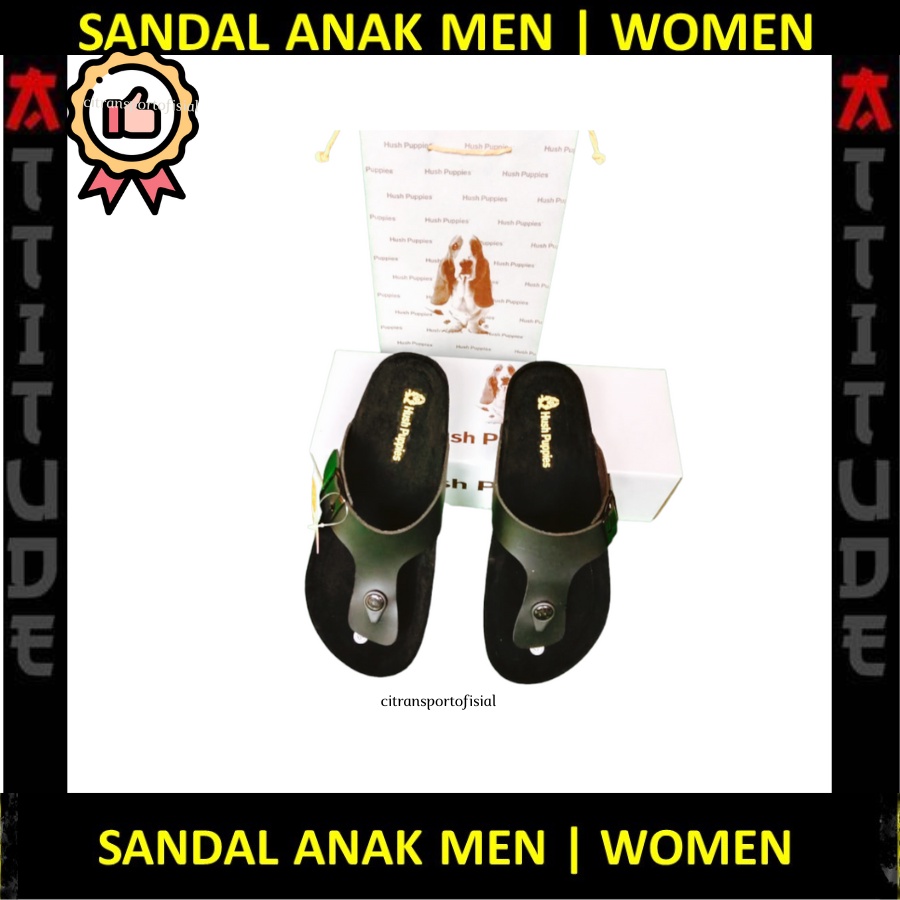 Jual Sandal Harian Pria Wanita Hush Puppies Strap Tali Kulit Casual