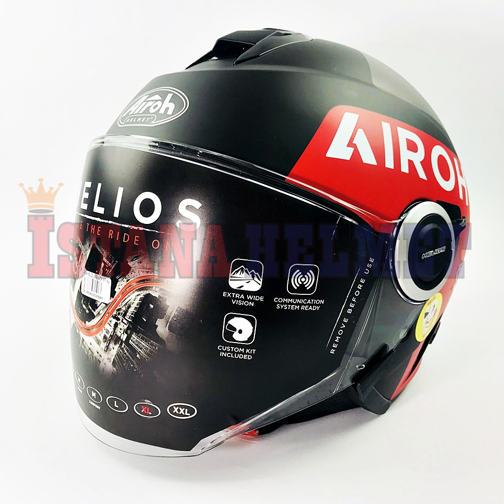 Jual HELM AIROH HELIOS UP BLACK MATT DOUBLE VISOR Shopee Indonesia