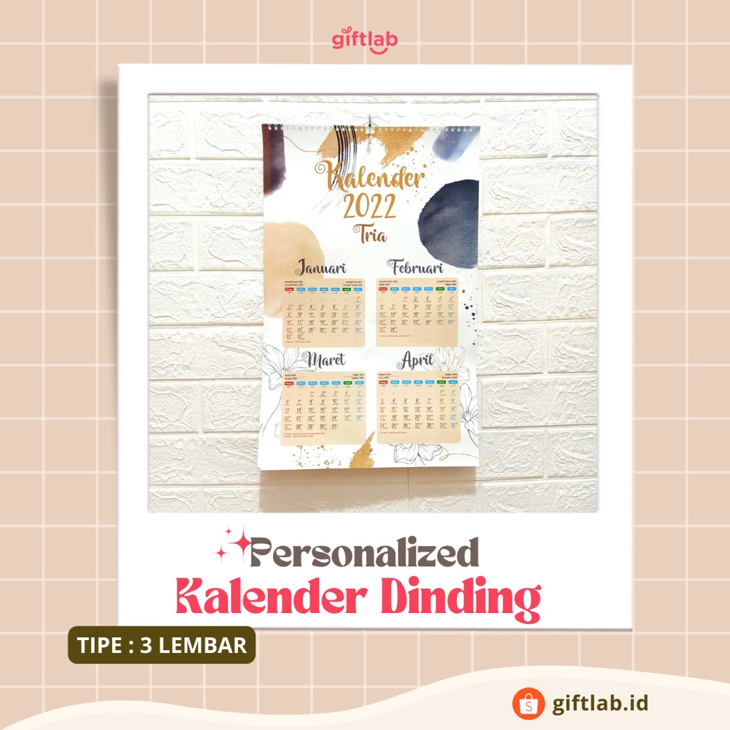 Jual Kalender Dinding 2023 Custom 4 Lembar Giftlab Id Shopee Indonesia