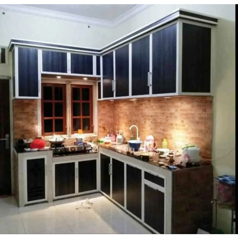 Jual Kitchen Set Minimalis Bahan Almunium Kaca Dan Acp Shopee Indonesia