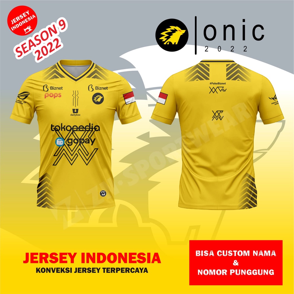 Jual JERSEY GAMING ONIC ESPORTS SEASON 9 NEW 2022 BAJU KAOS GAMING