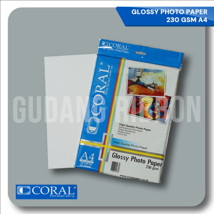 Jual Coral Glossy Photo Paper 230 Gsm A4 Shopee Indonesia