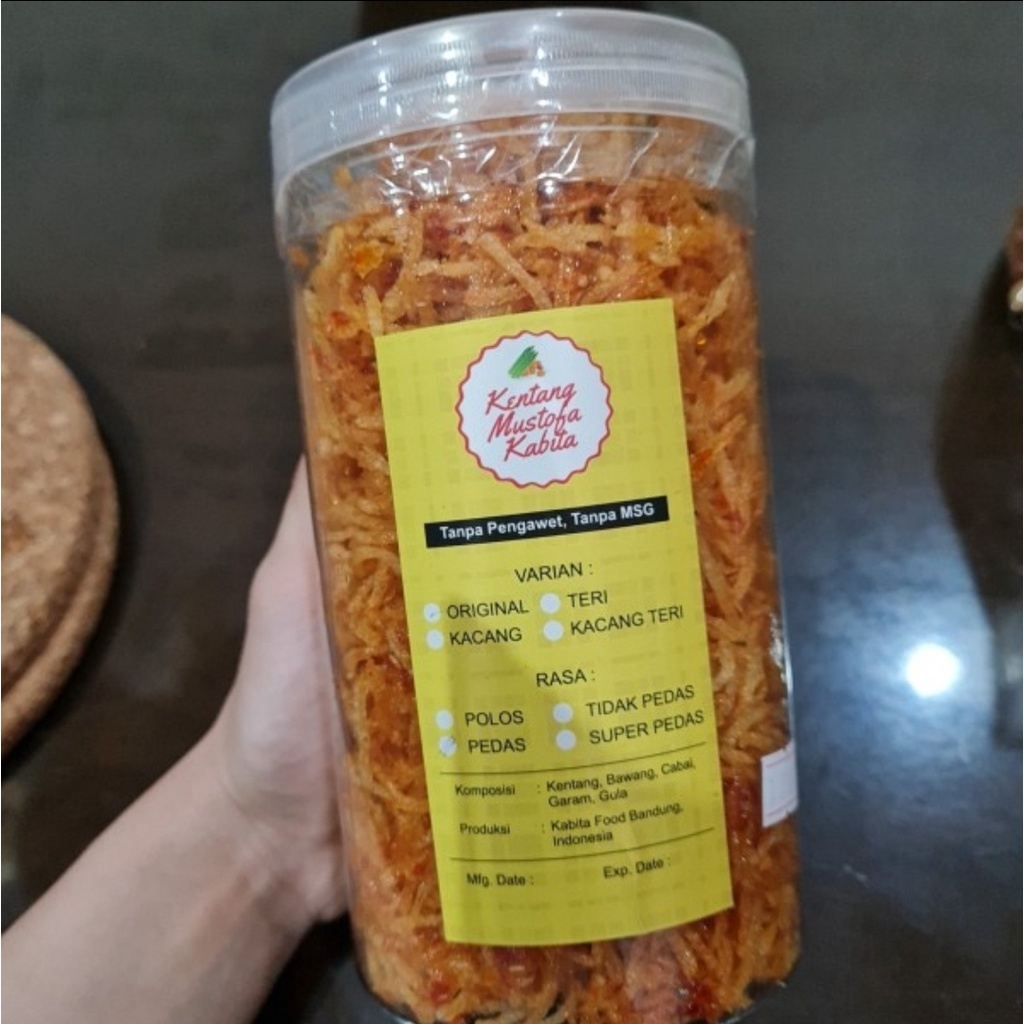 Jual Teri Kacang Kering Kentang Mustofa Kabita Toples 1 000ml