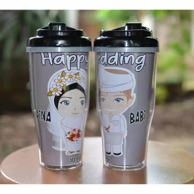 Jual PRODUK TUMBLER COUPLE KADO PERNIKAHAN TUMBLER CUSTOM TEMPAT