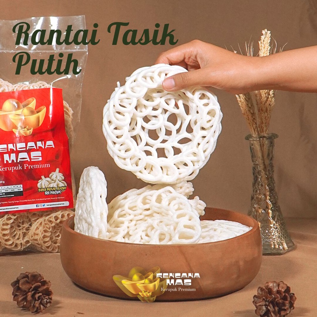 Jual Krupuk Rantai Tasik Putih Kerupuk Mentah Kerupuk Bawang