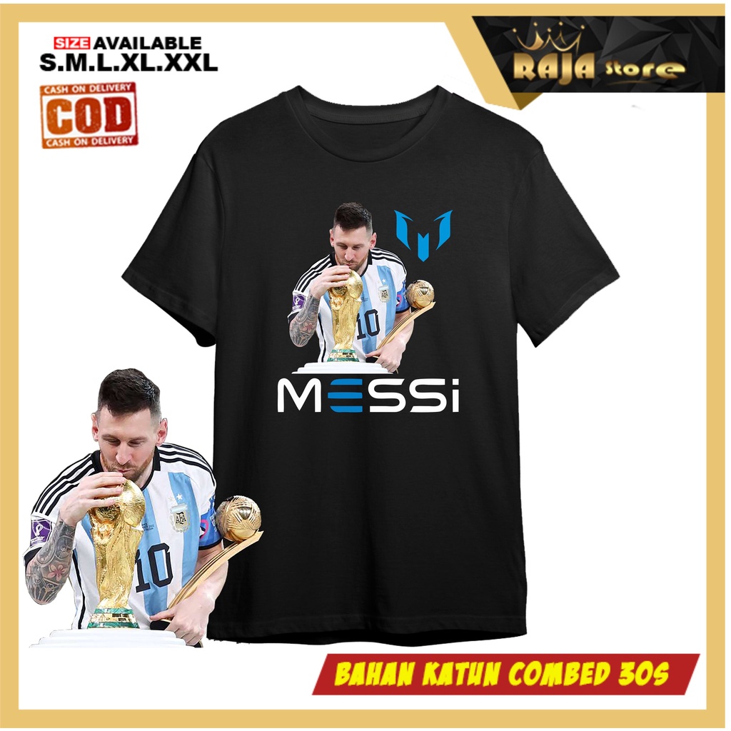 Jual KAOS BOLA MESSI ARGENTINA FIFA WORLD CUP 2022 CHAMPIONS CAMPEONES