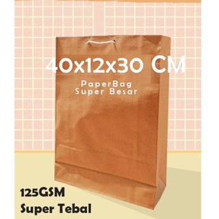 Jual Paper Bag Coklat Polos Besar 40 X 12 X 30cm Paper Bag Kado