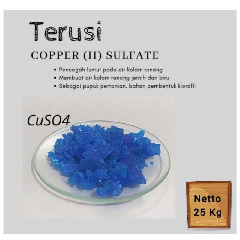 Jual Terusi Copper Sulphate Cuso4 Coper Sulfat 25 Kg Shopee