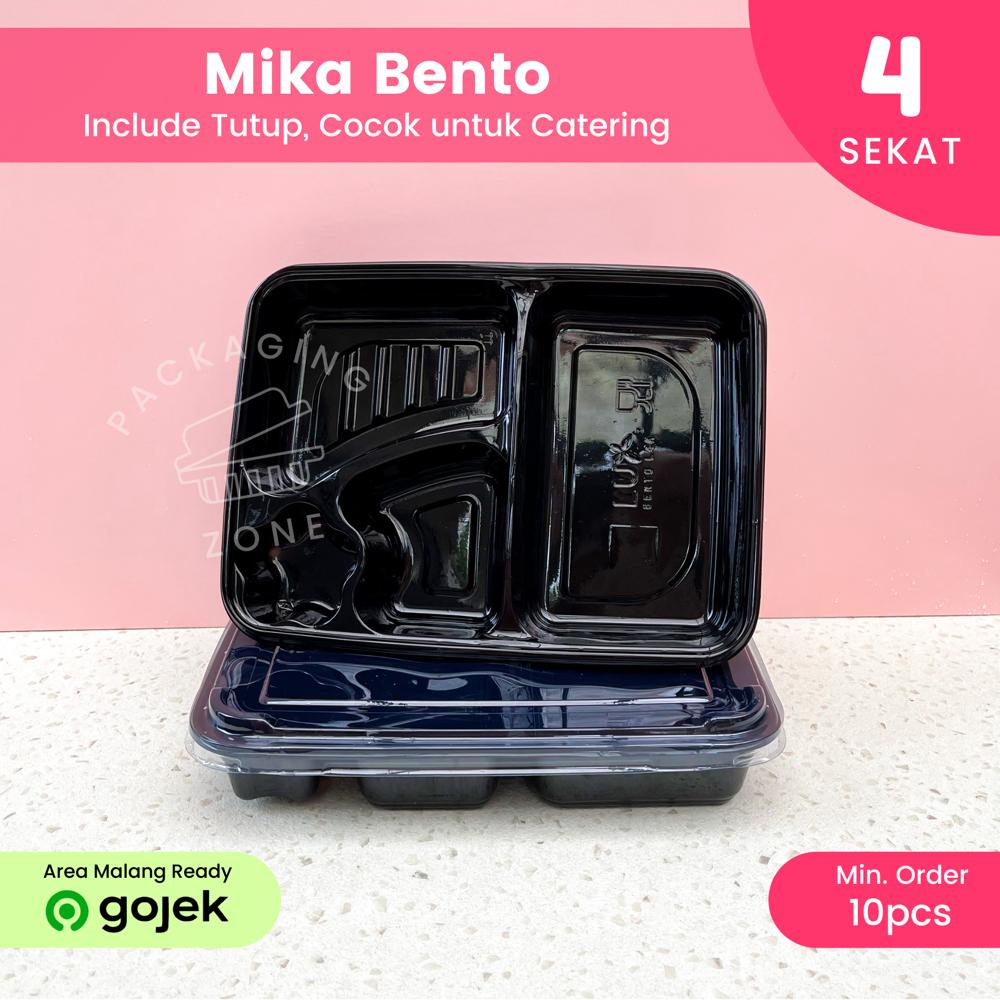 Jual Mika Bento Sekat 4 Hitam Tutup Tray Bento Bintang Box Bento