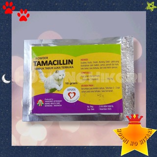 Jual Tamacillin Obat Luka Terbuka Kucing Luka Operasi Luka Bakar Serbuk