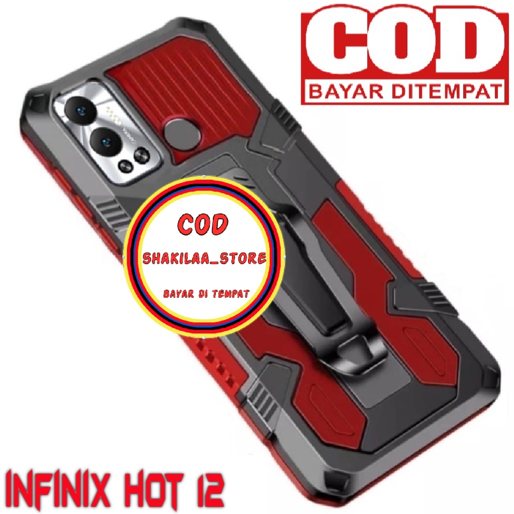 Jual INFINIX HOT 12 CASING STANDING BACK KLIP HARD CASE ROBOT NEW COVER