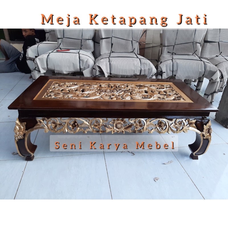 Jual Meja Tamu Ketapang Jati Meja Tamu Ukir Kayu Jati Jepara Shopee