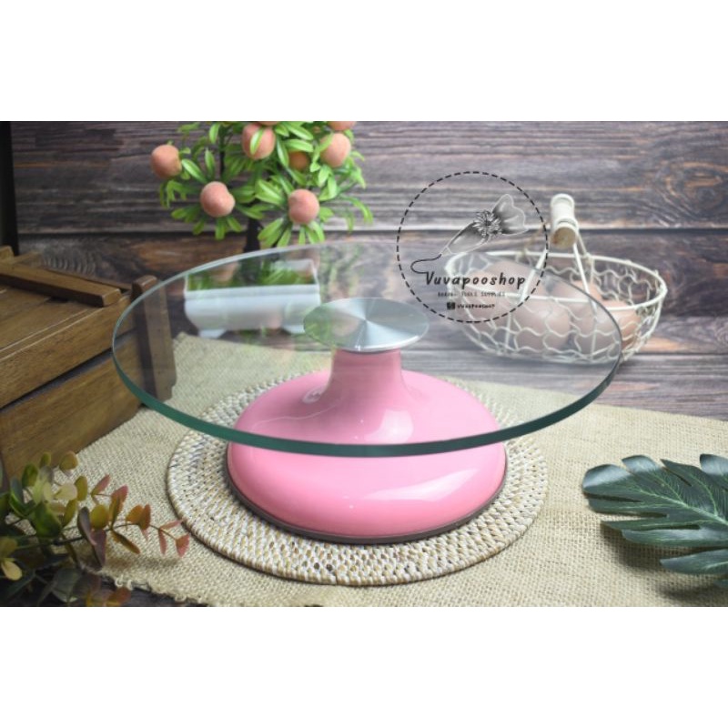 Jual Meja Putar Kaca Meja Dekorasi Kue Lazy Susan Premium Shopee