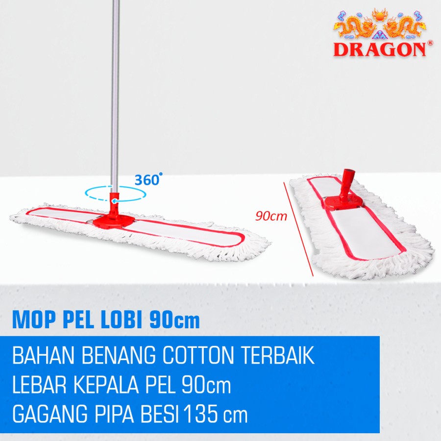 Jual Pel Lobi 90 CM Lobby Duster Dragon Mop Pel Panjang Besar Kantor