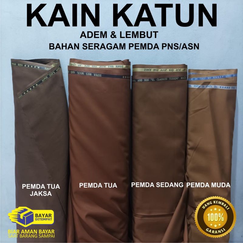 Jual Bahan Kain Pemda Wool Katun Seragam Guru PNS ASN PDH Premium Kain