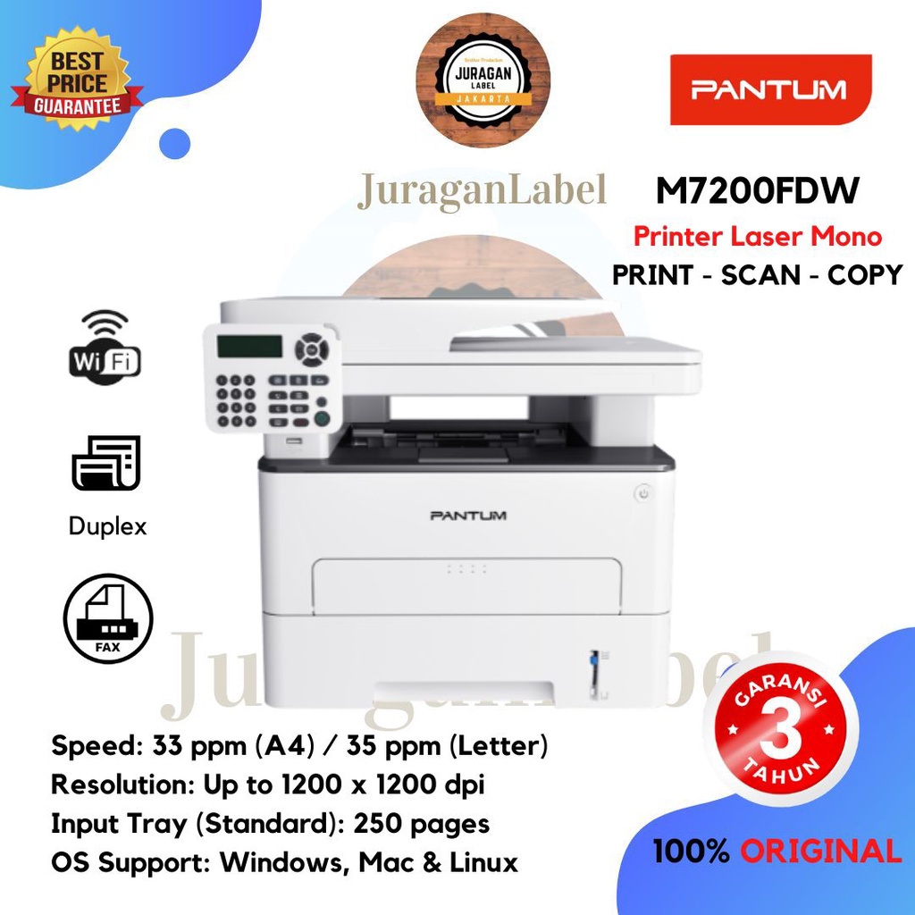 Jual Pantum M Fdw Printer Laser Mono All In One Adf Wifi Duplex