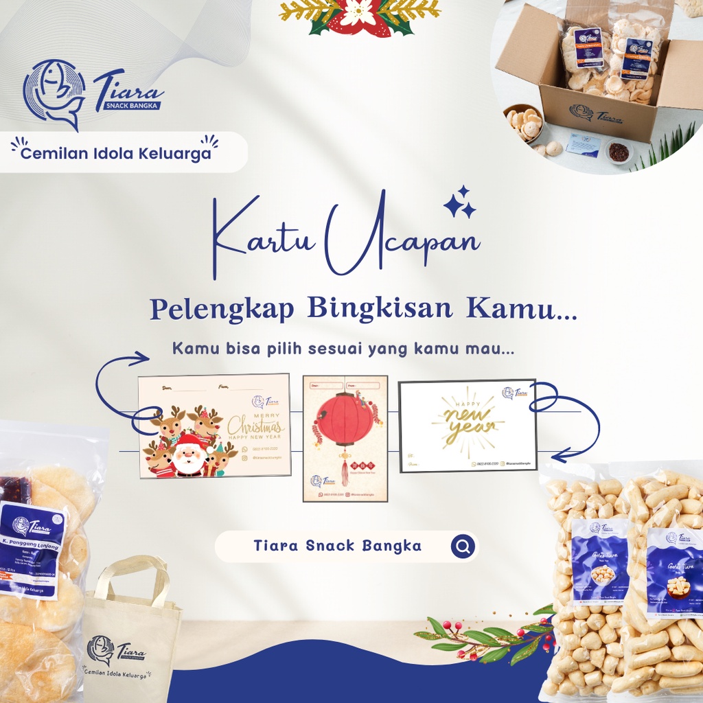 Jual Pelengkap Bingkisan Hampers Kartu Ucapan Tiara Snack Bangka