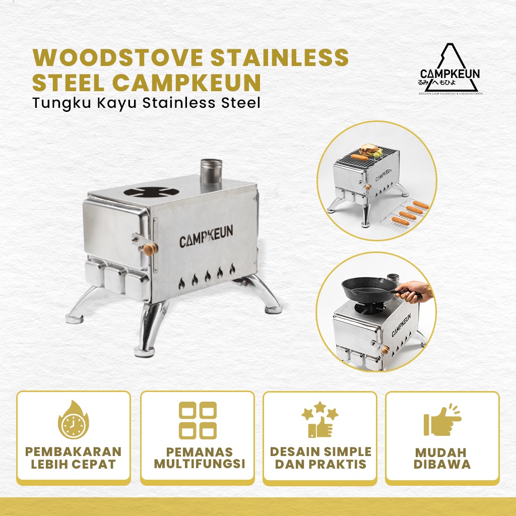 Jual Woodstove Campkeun Outdoor Camping Folding Wood Stove Stainless