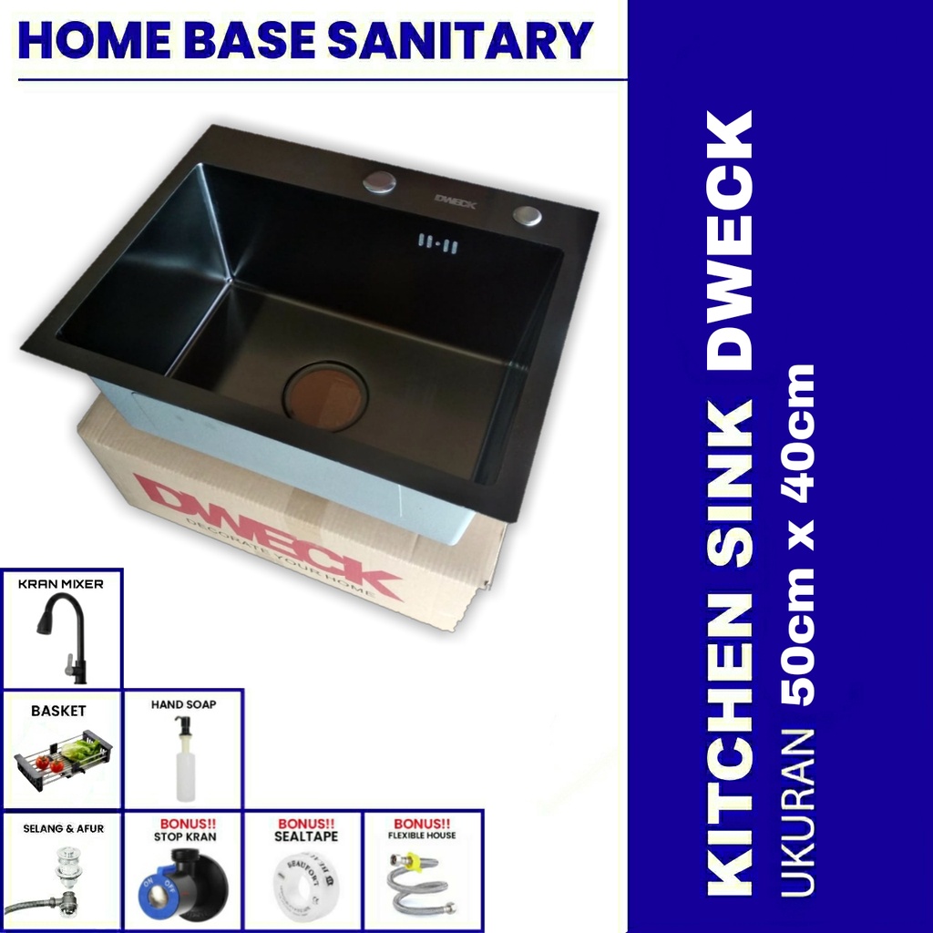 Jual Kitchen Sink Black Dweck Minimalis Bowl Bak Cuci Piring Hitam