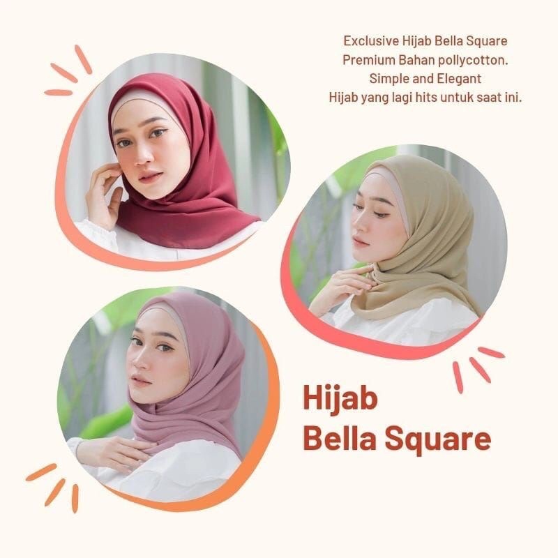 Jual HIJAB BELLA SQUARE Pollycotton Premium Shopee Indonesia