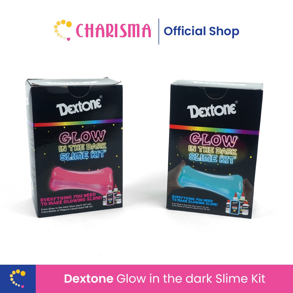 Jual Charisma Dextone Kit Glow In The Dark Slime Kit Pink Biru 1