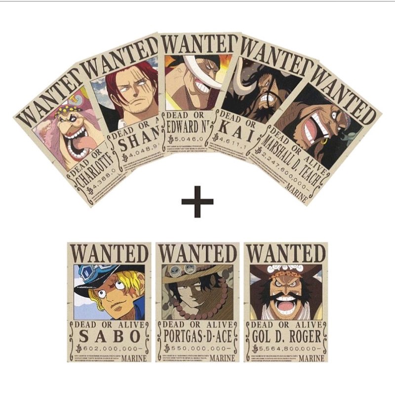 Jual Poster Bounty Wanted One Piece Yonkou A5 21cm X 15cm Shopee