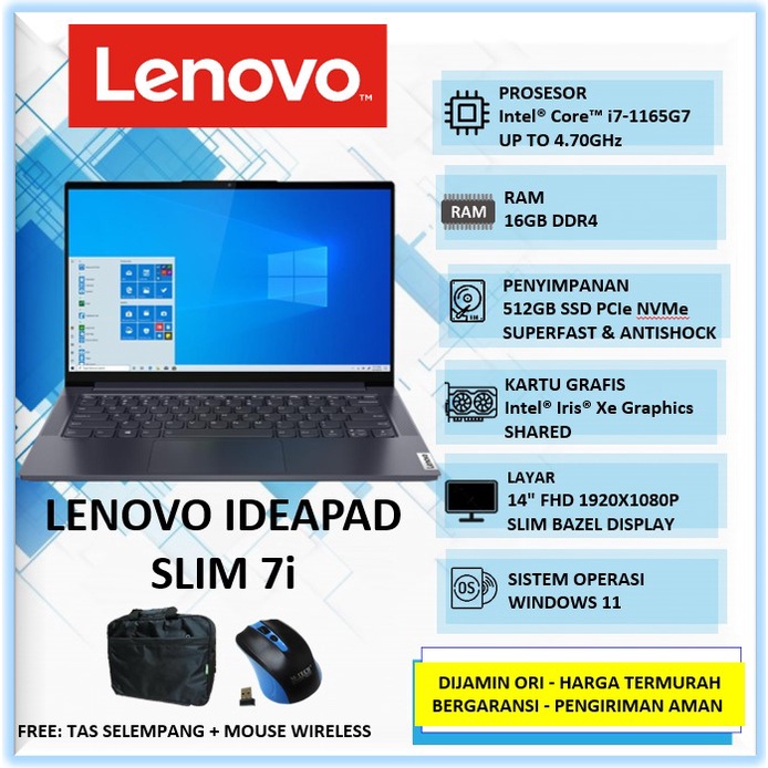 Jual Laptop Slim Lenovo Ideapad Slim I Intel Core I G Ram