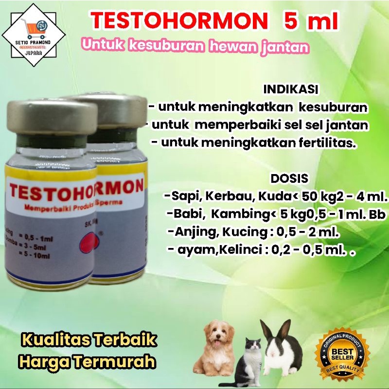 Jual Testohormon Ml Testohormon Ml Untuk Kelinci Kucing Kambing