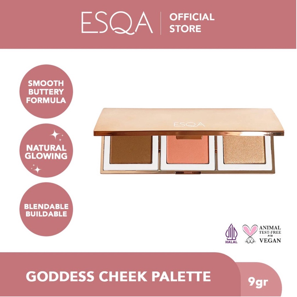 Jual Esqa Trio Goddess Cheek Palette In Highlighter Bronzer Blush