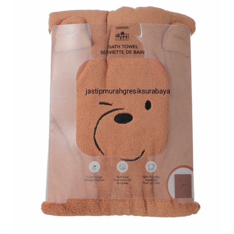 Jual We Bare Bears Bath Towel Miniso Handuk We Bare Bears Miniso Grizz